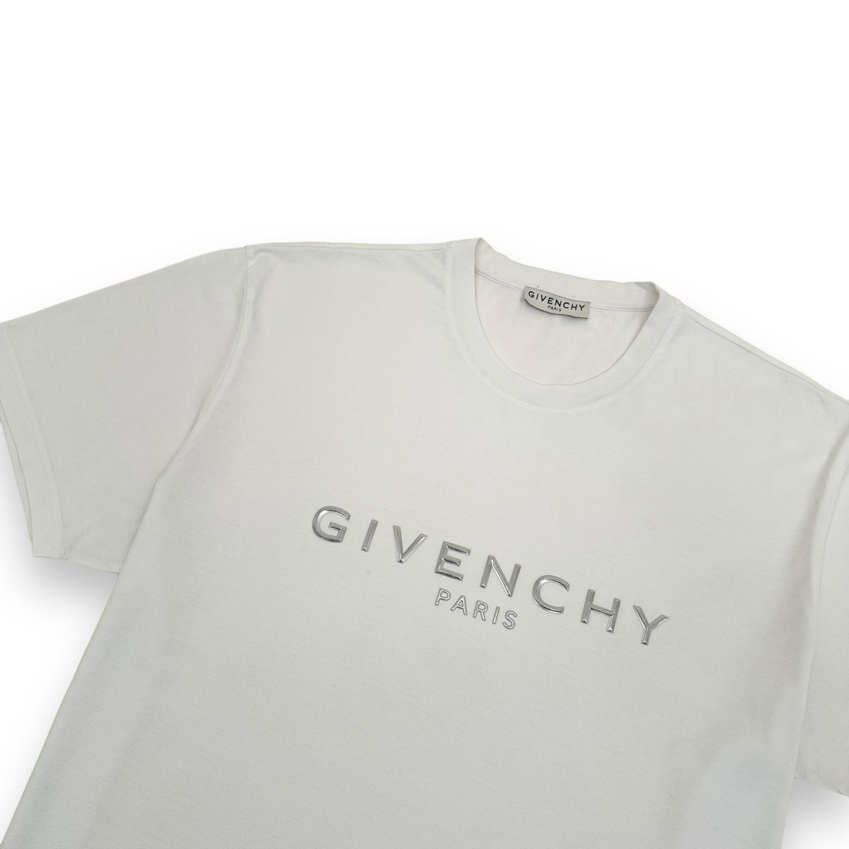 GIVENCHY LOGO T-SHIRT WHITE / SILVER L