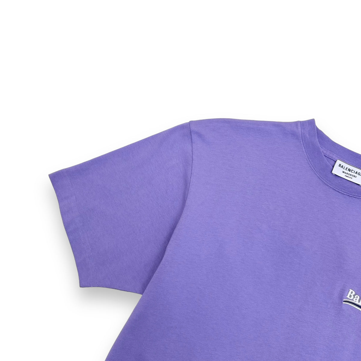 BALENCIAGA OVERSIZED POLITICAL LOGO T-SHIRT LAVENDER XXS