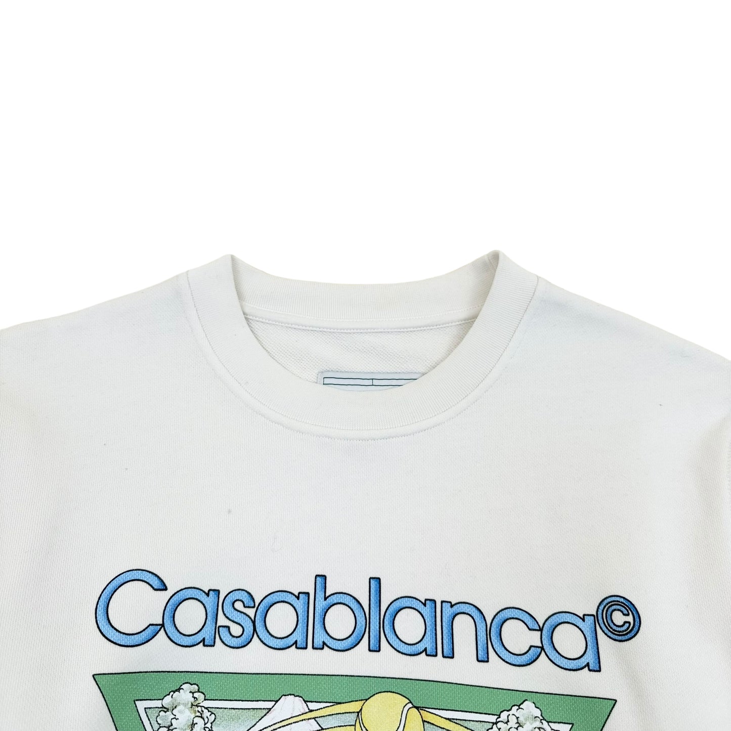 CASABLANCA TENNIS CLUB ICON GRAPHIC-PRINT SWEATSHIRT WHITE M