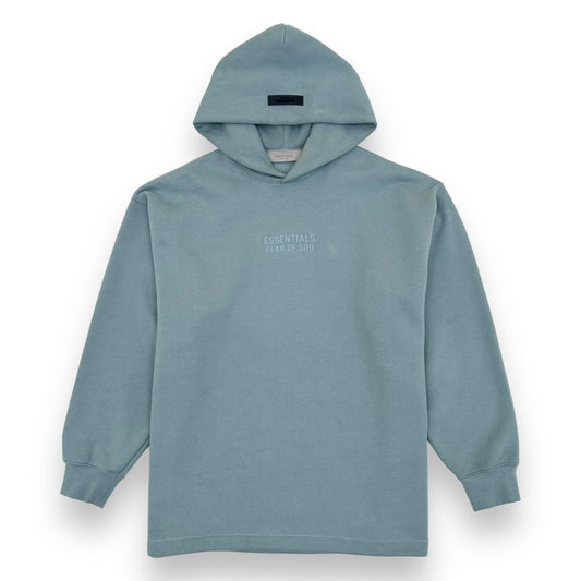 ESSENTIALS FEAR OF GOD LOGO-APPLIQUÉ COTTON HOODIE BLUE M