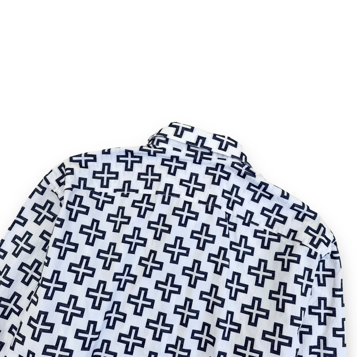 LOUIS VUITTON LV CROSS LONG SLEEVE SHIRT WHITE / BLUE XL