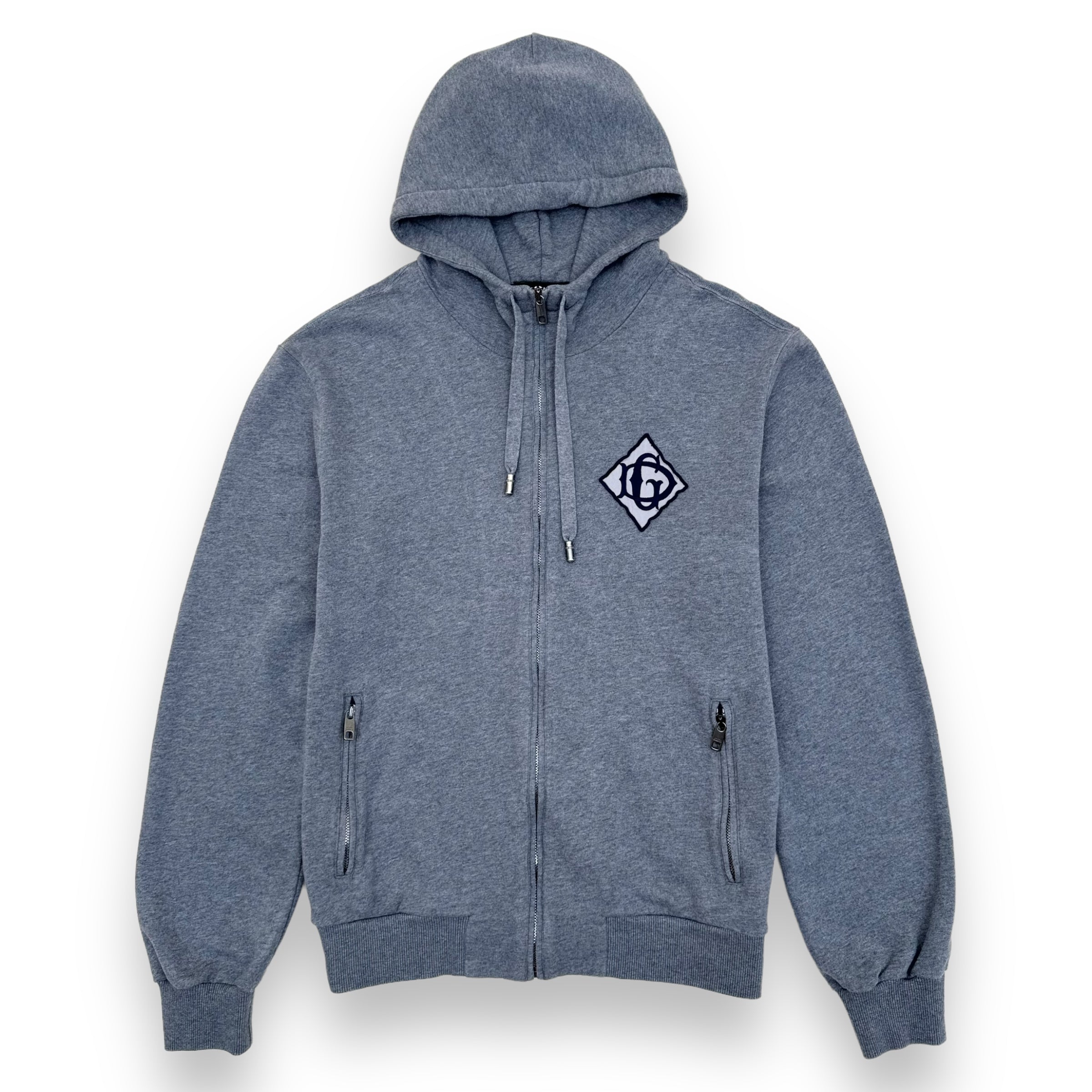 DOLCE & GABBANA LOGO PATCH HOODIE GREY XL