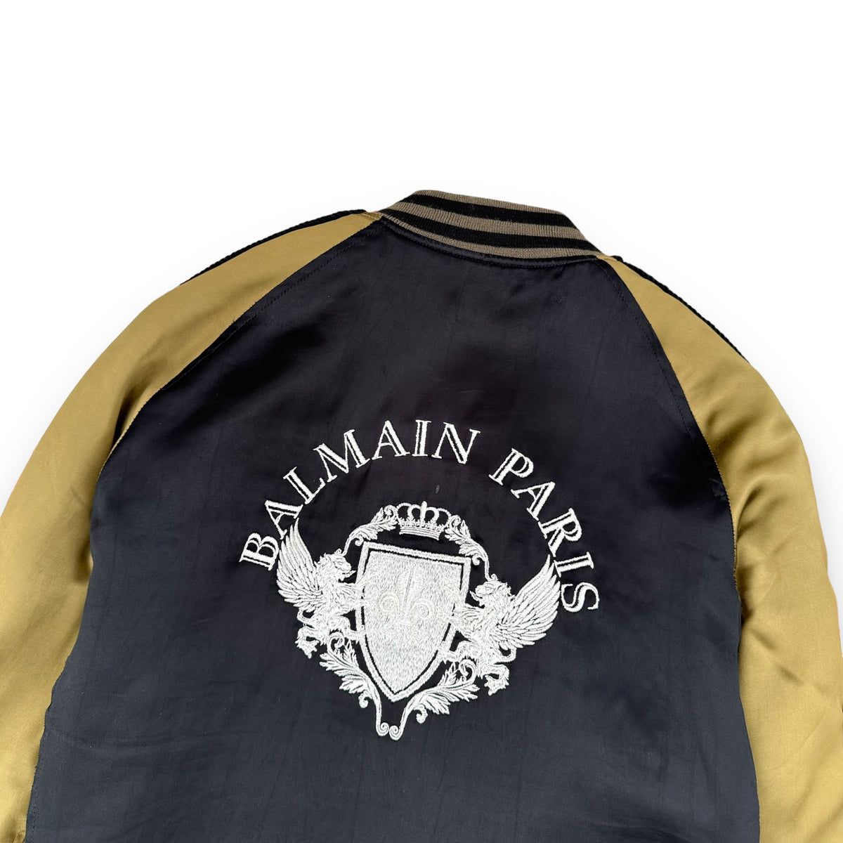 BALMAIN TEDDY JACKET GREEN / BLACK L