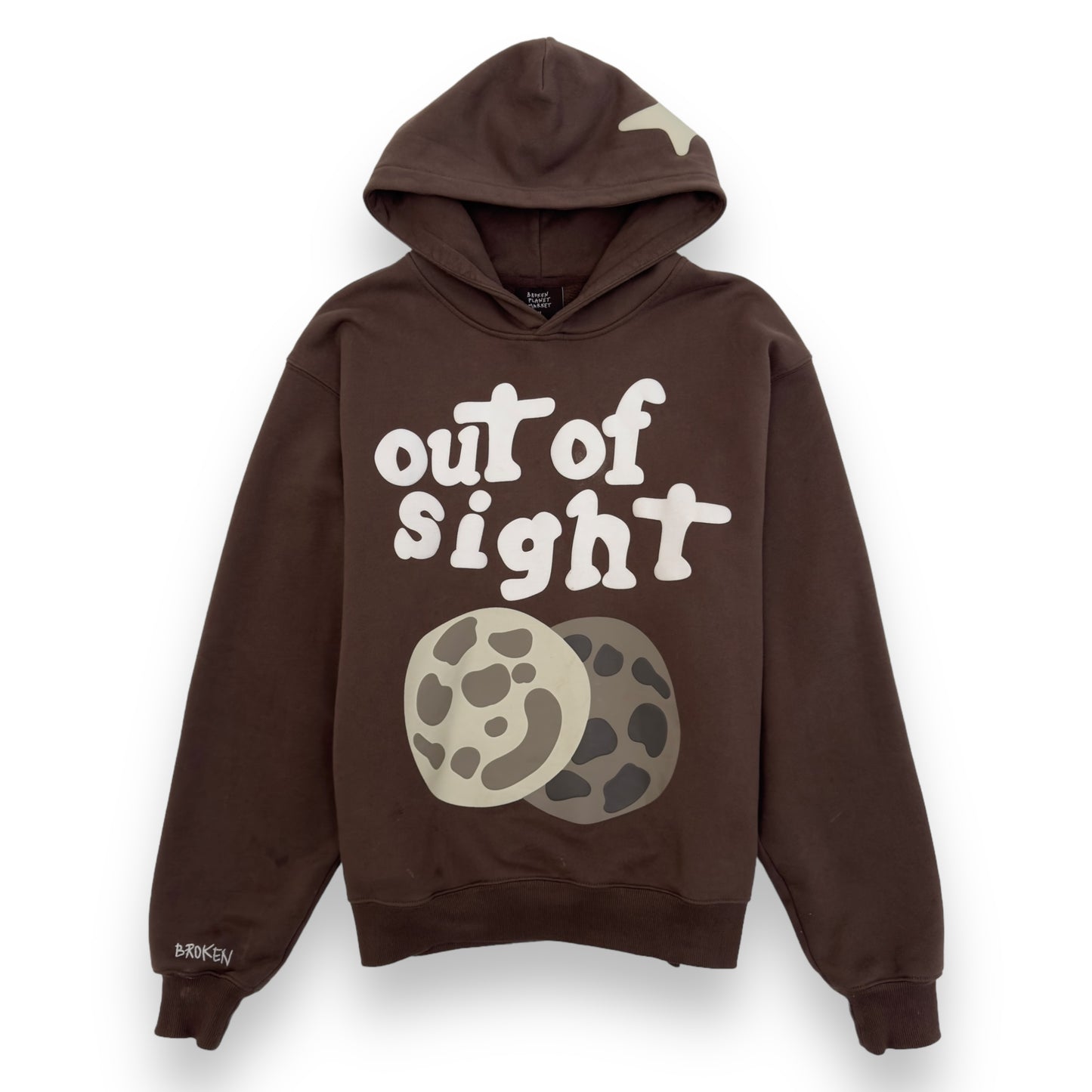 BROKEN PLANET OUT OF SIGHT COTTON HOODIE BROWN M