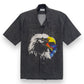 RHUDE EAGLE-PRINT BOWLING SHIRT GREY M