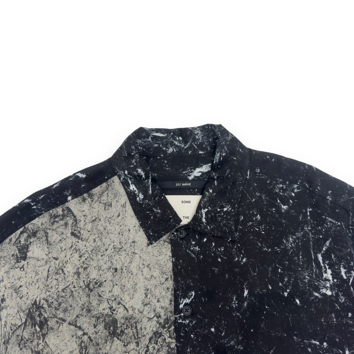 SONG FOR THE MUTE PAINT-SPLATTER SHORT SLEEVE SHIRT BLACK / GREY XL