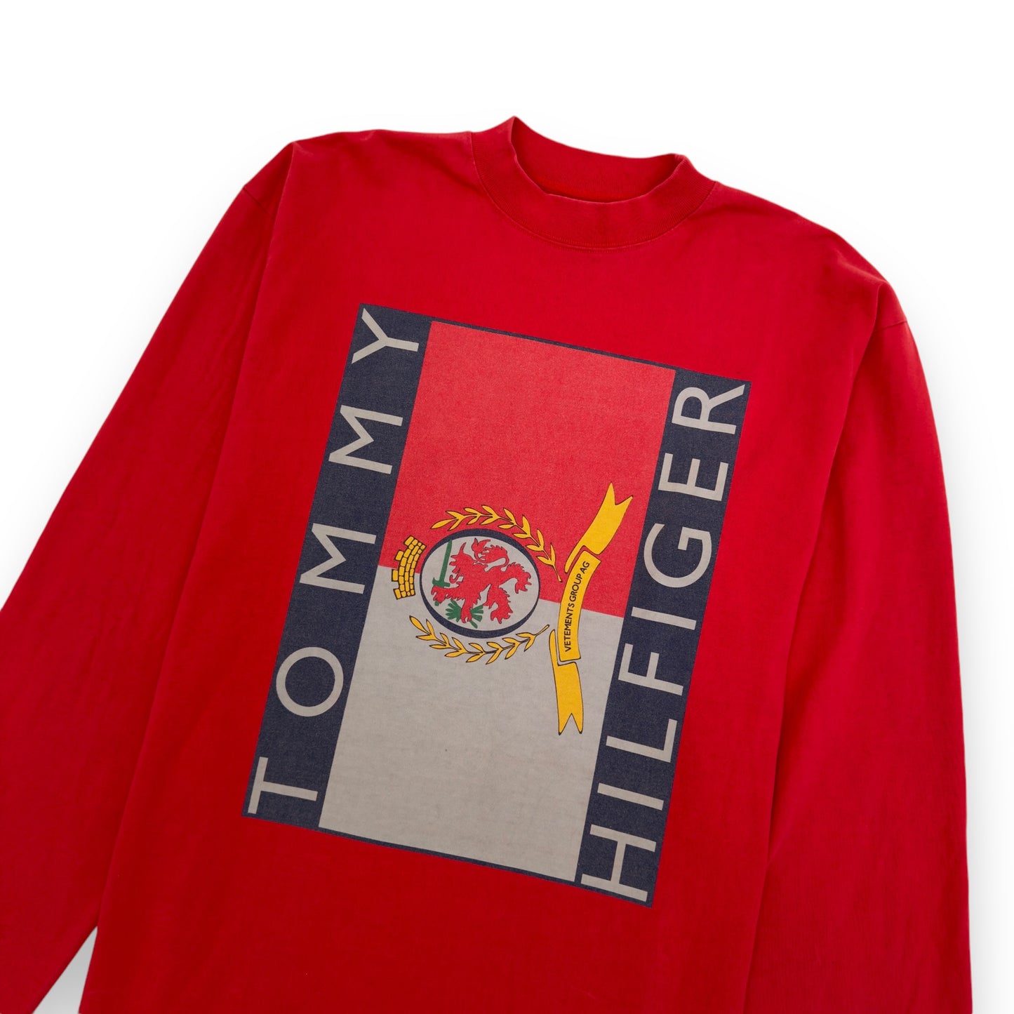 VETEMENTS SS18 TOMMY HILFIGER LONG-SLEEVE T-SHIRT RED L