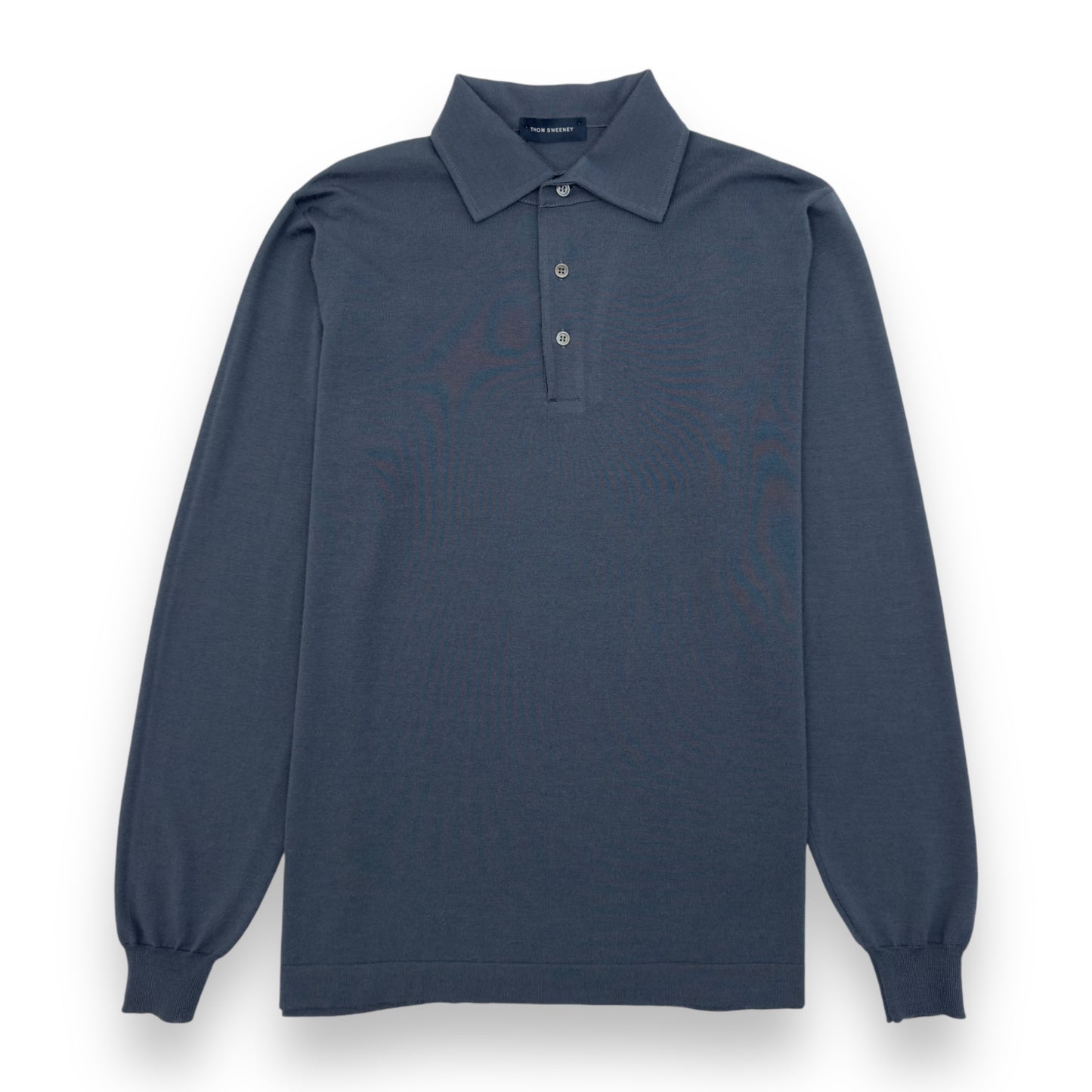 THOM SWEENEY MERINO WOOL POLO SHIRT BLUE L