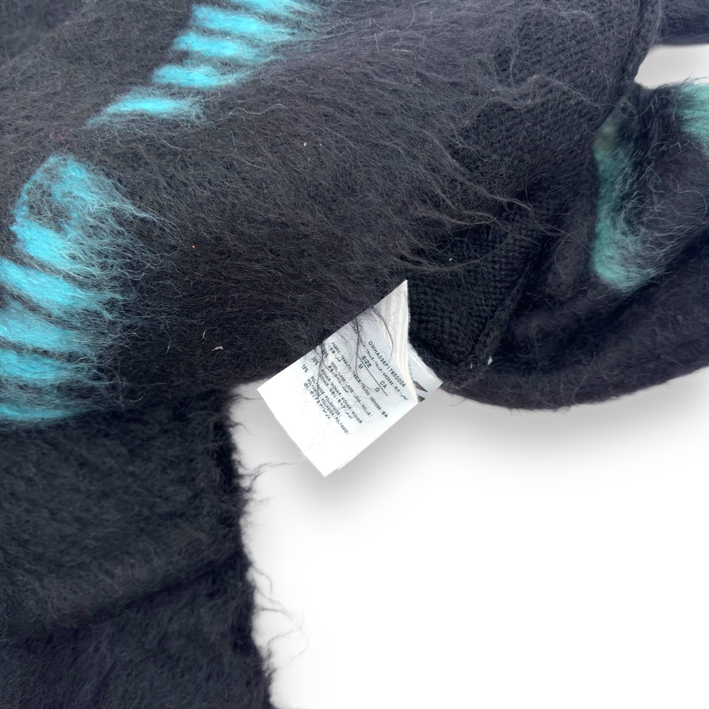 OFF-WHITE MOHAIR GRADIENT ARROW SWEATER BLACK M