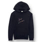SAINT LAURENT SIGNATURE LOGO PRINT HOODIE BLACK L