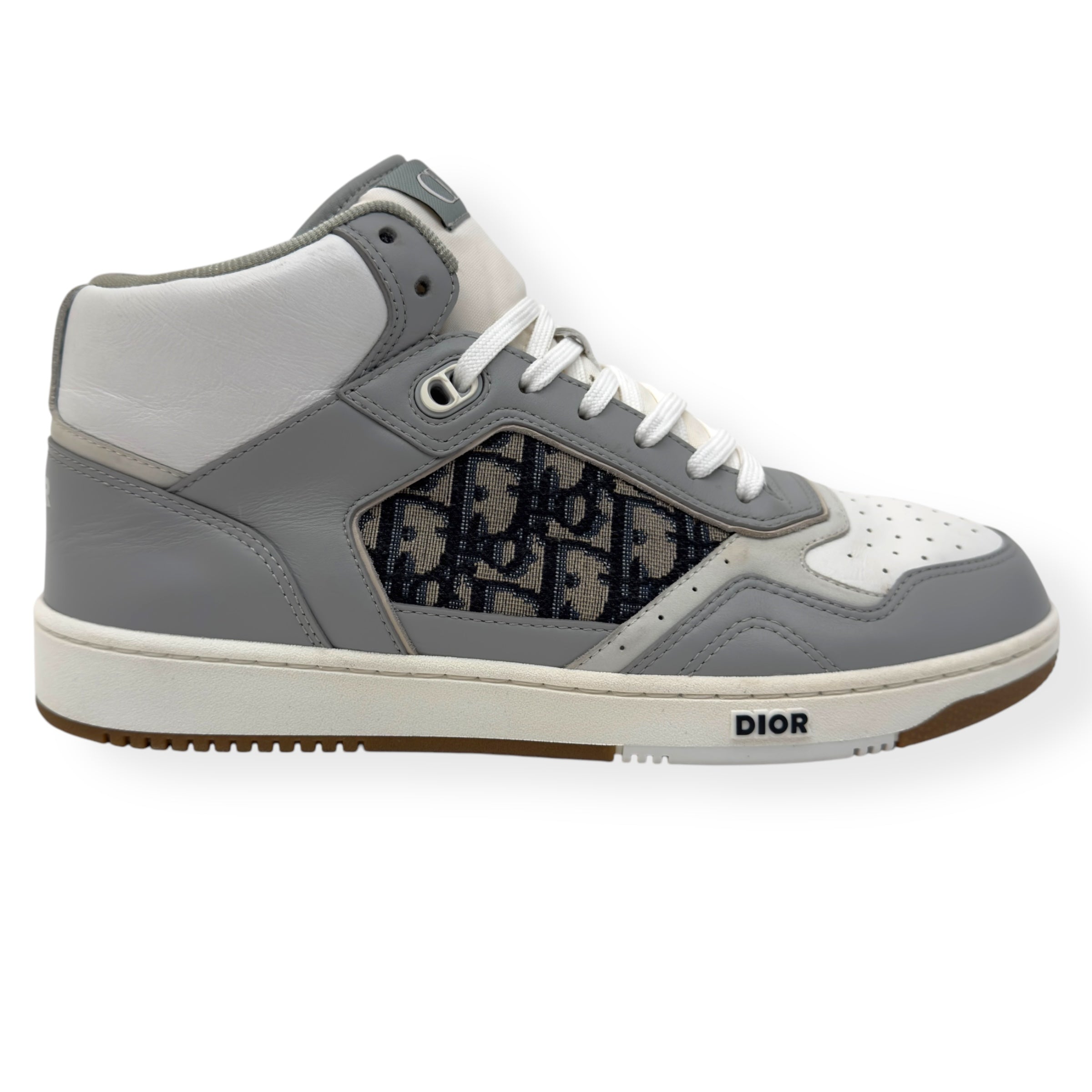 DIOR B27 OBLIQUE HIGH TOP SNEAKERS GREY / WHITE 43 / UK9