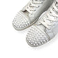 CHRISTIAN LOUBOUTIN LOU SPIKE FLAT CALF HIGH TOP SNEAKER WHITE UK10.5