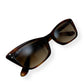 RAY BAN LADY BURBANK SUNGLASSES IN STRIPED HAVANA CLEAR / BROWN
