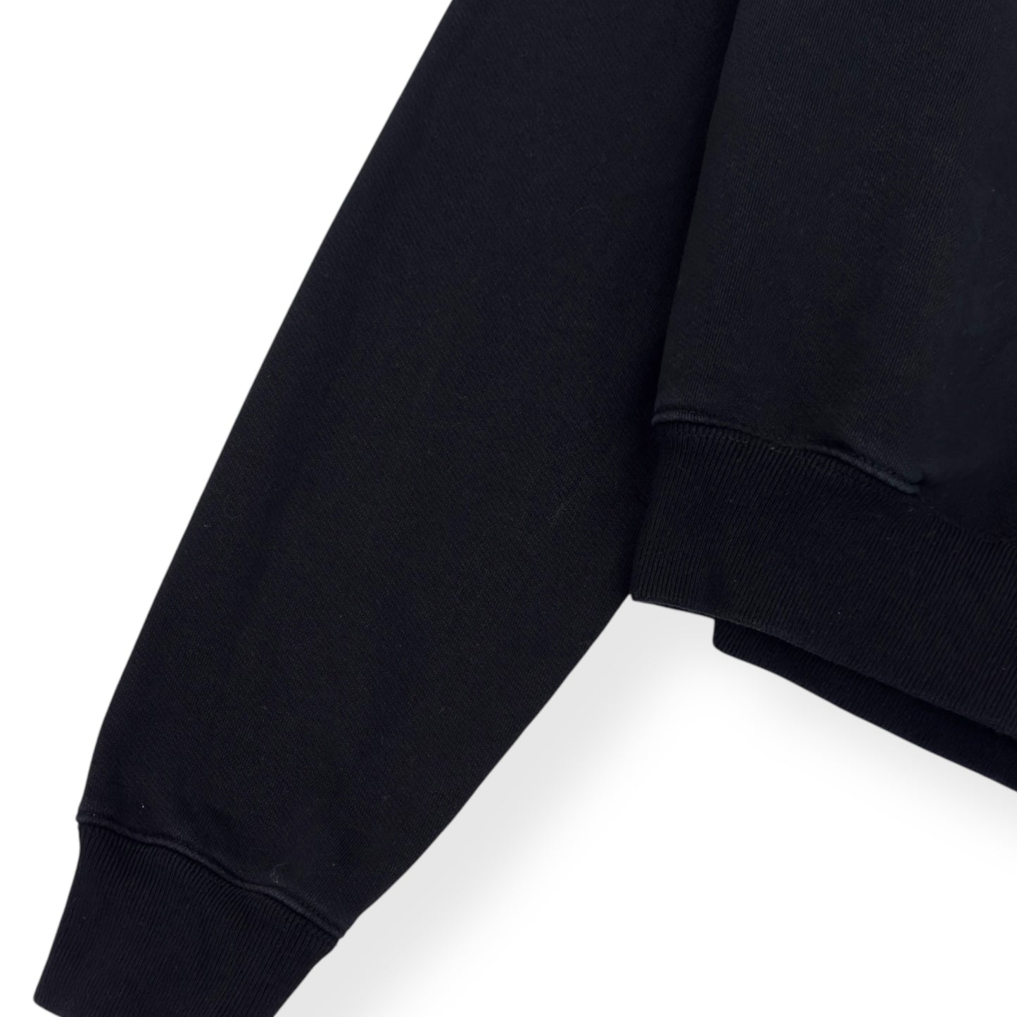 OFF-WHITE WOMENS LOGO PRINT CROPPED SWEATSHIRT BLACK / WHITE S
