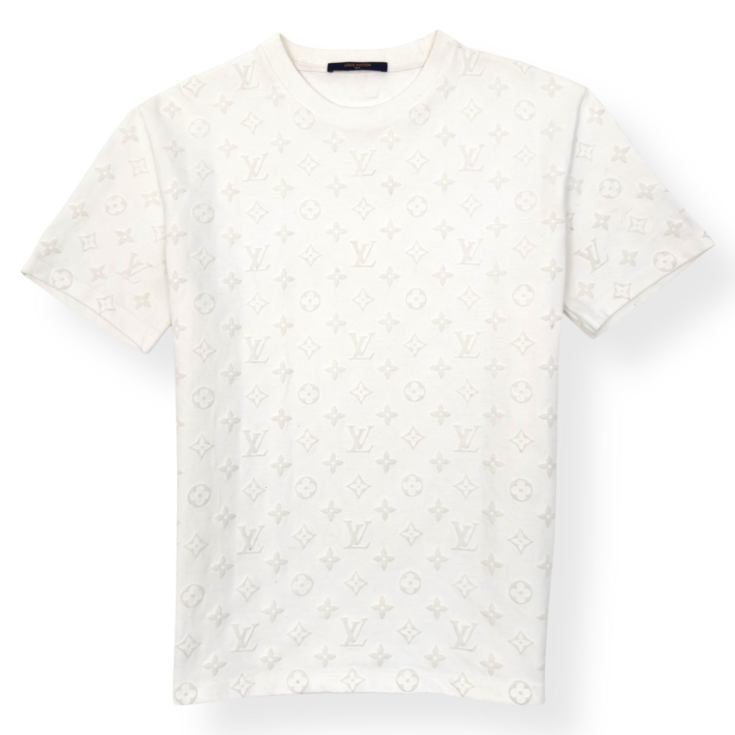 LOUIS VUITTON EMBOSSED LOGO T-SHIRT WHITE L