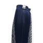 CARVEN PLEATED ABSTRACT LONG SKIRT BLUE 40 / UK12