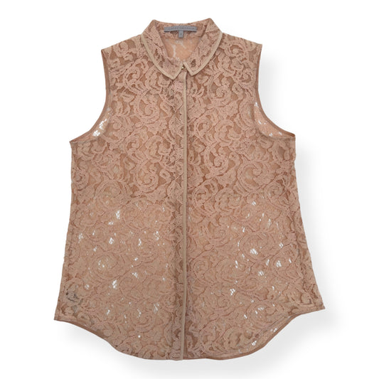 VICTORIA BECKHAM FLORAL-LACE SLEEVELESS TOP PINK 3 / UK12