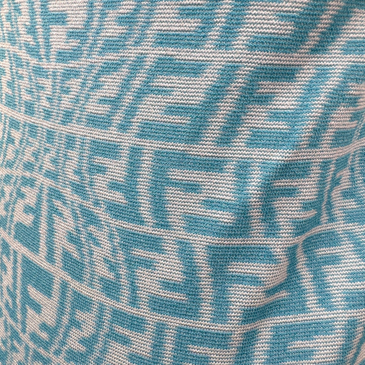 FENDI FF VERTIGO-JACQUARD KNIT MINI DRESS BLUE / WHITE 36 / XS