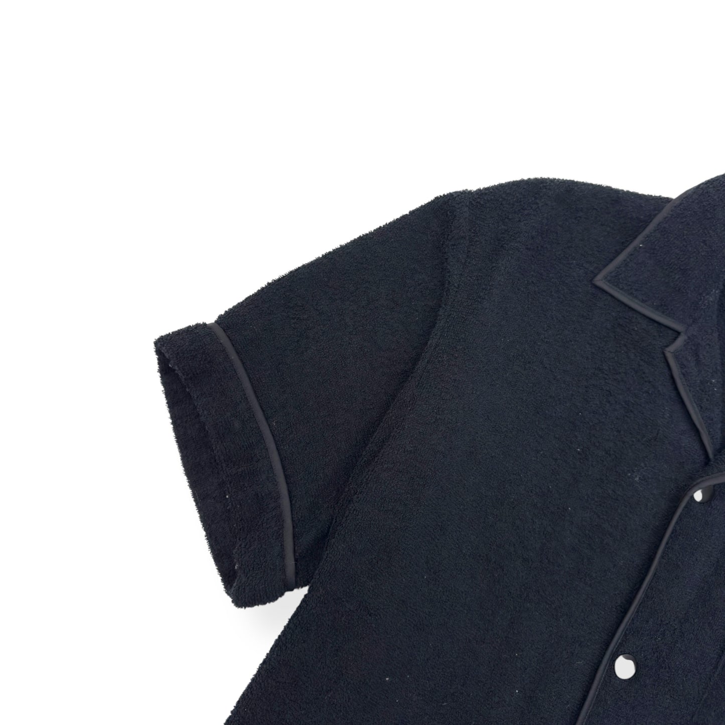 PRADA COTTON TOWELLING BOWLING SHIRT BLACK M