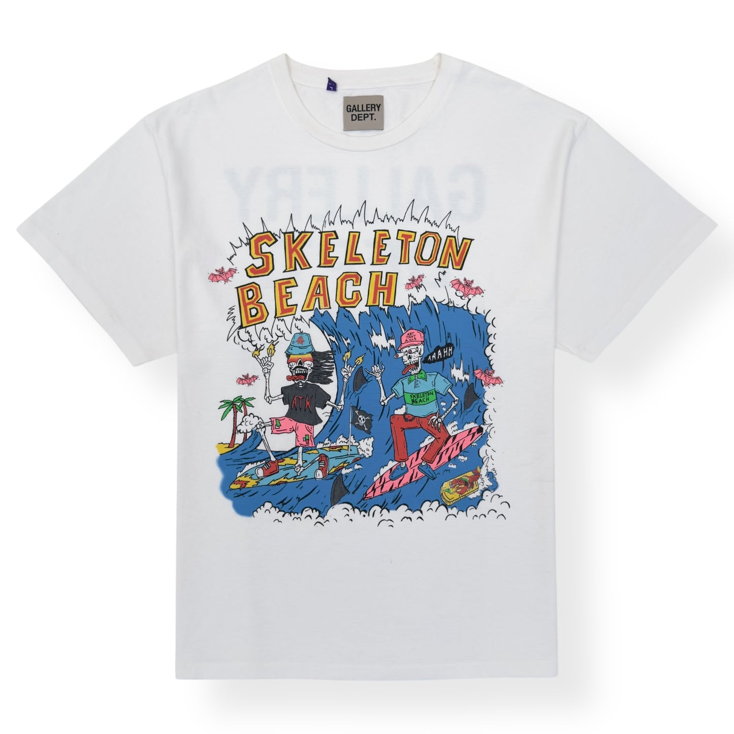 GALLERY DEPT. SKELETON BEACH SURF T-SHIRT WHITE L