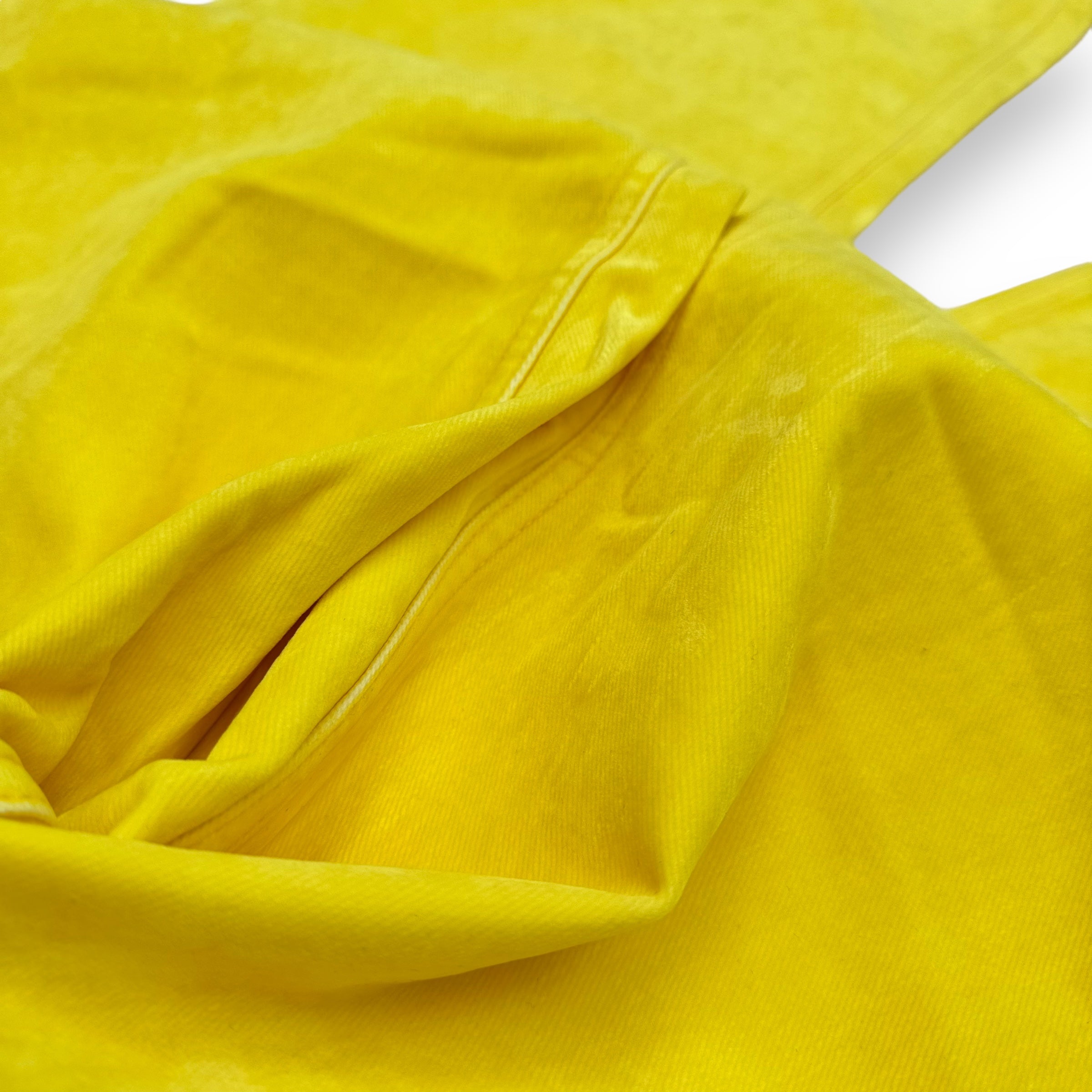 MARNI LOGO-PATCH STRETCH-COTTON FLARED TROUSERS YELLOW 34”