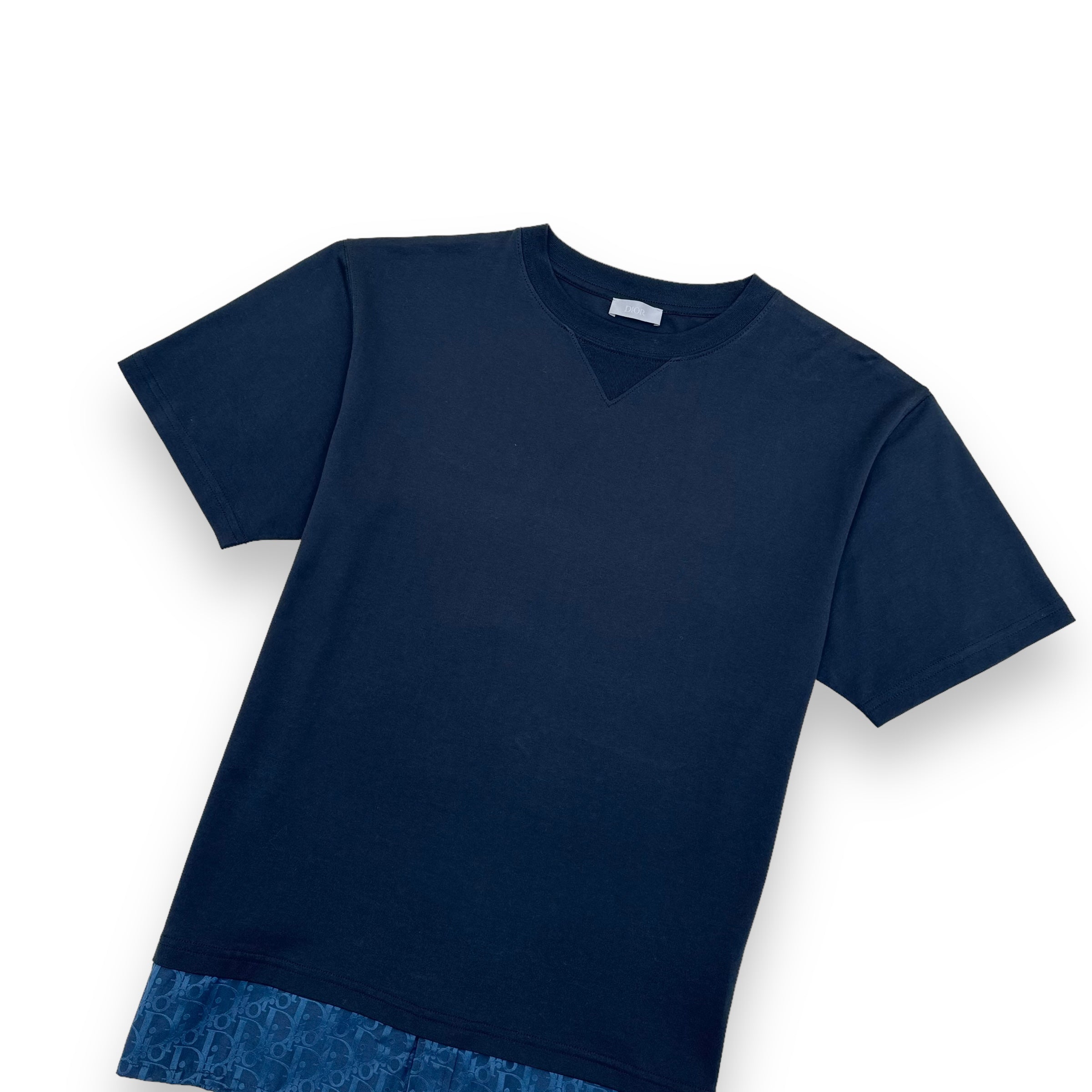 DIOR OBLIQUE LAYERED T-SHIRT NAVY M