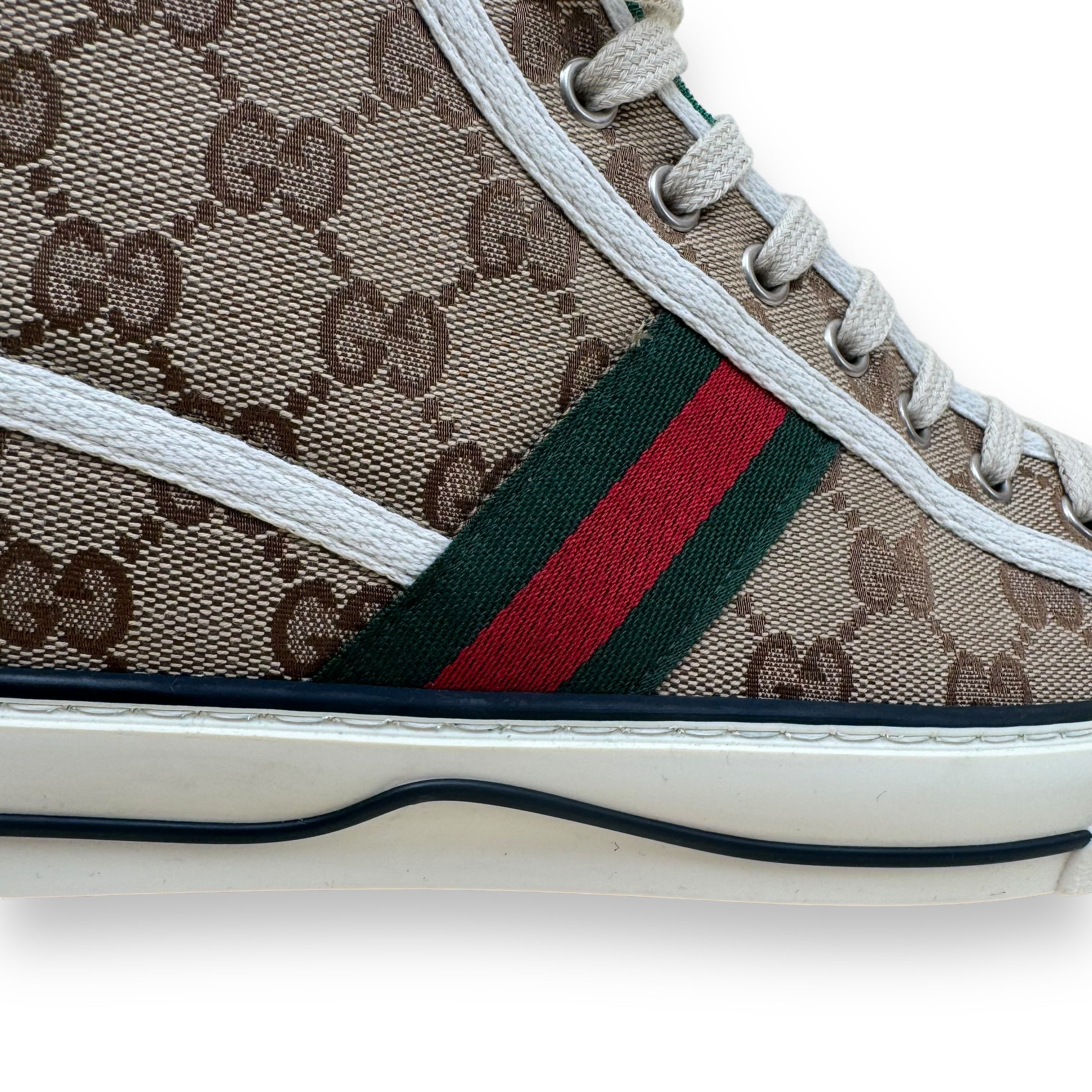 GUCCI GG CANVAS TENNIS 1977 HIGH TOP SNEAKER UK9