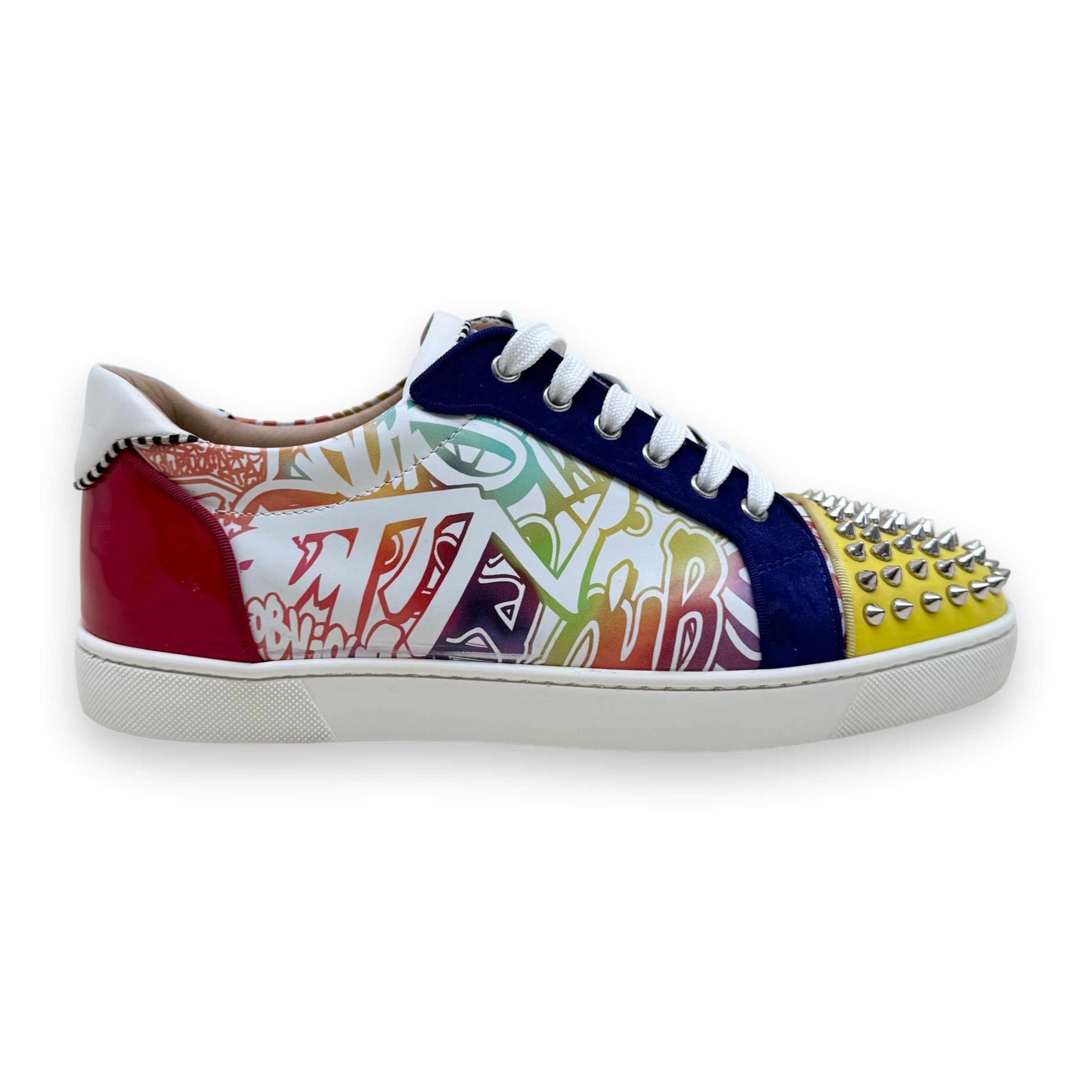 CHRISTIAN LOUBOUTIN SEAVASTE GRAFFITI LOW TOP SNEAKER UK9