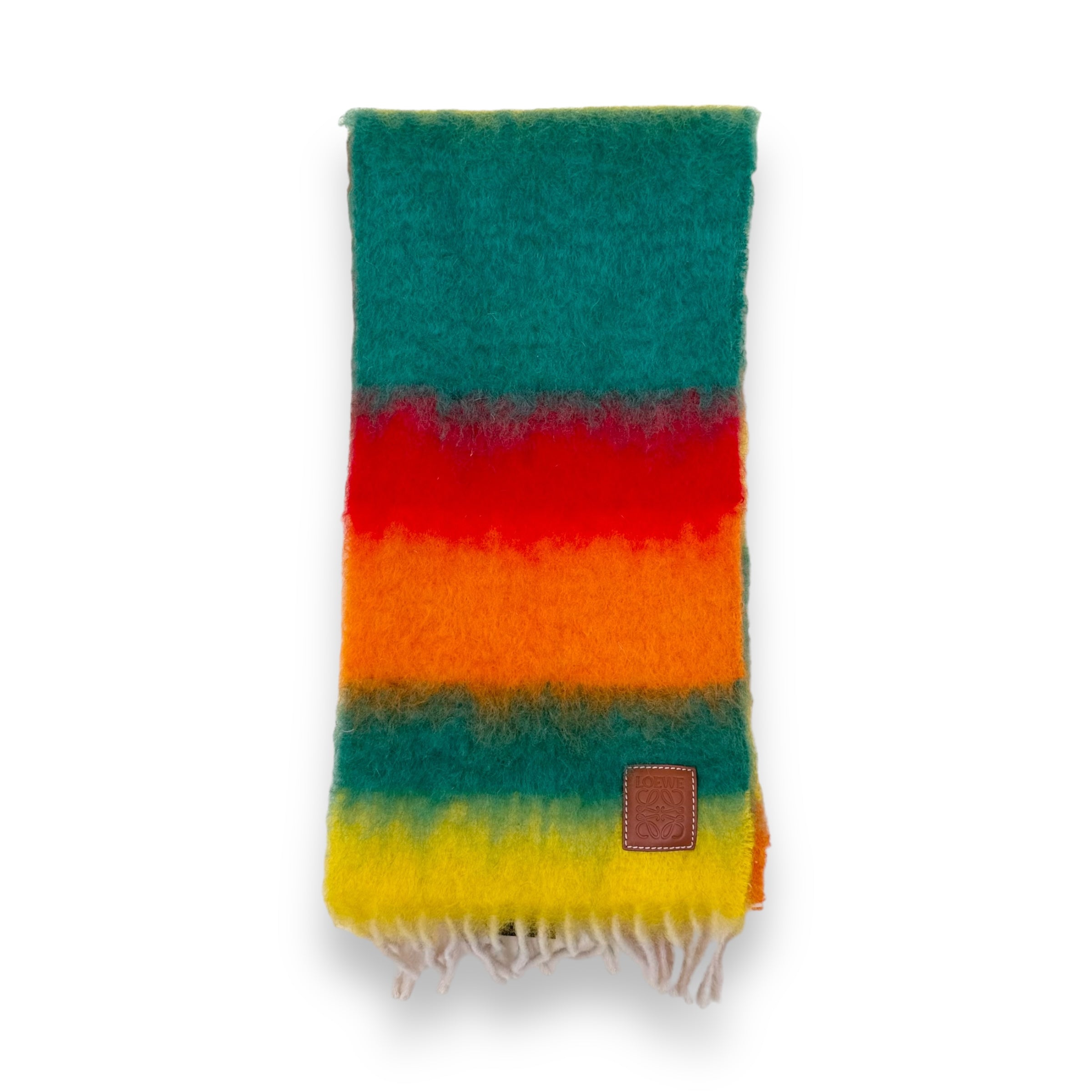 LOEWE STRIPED MOHAIR-WOOL SCARF MULTICOLOURED O/S