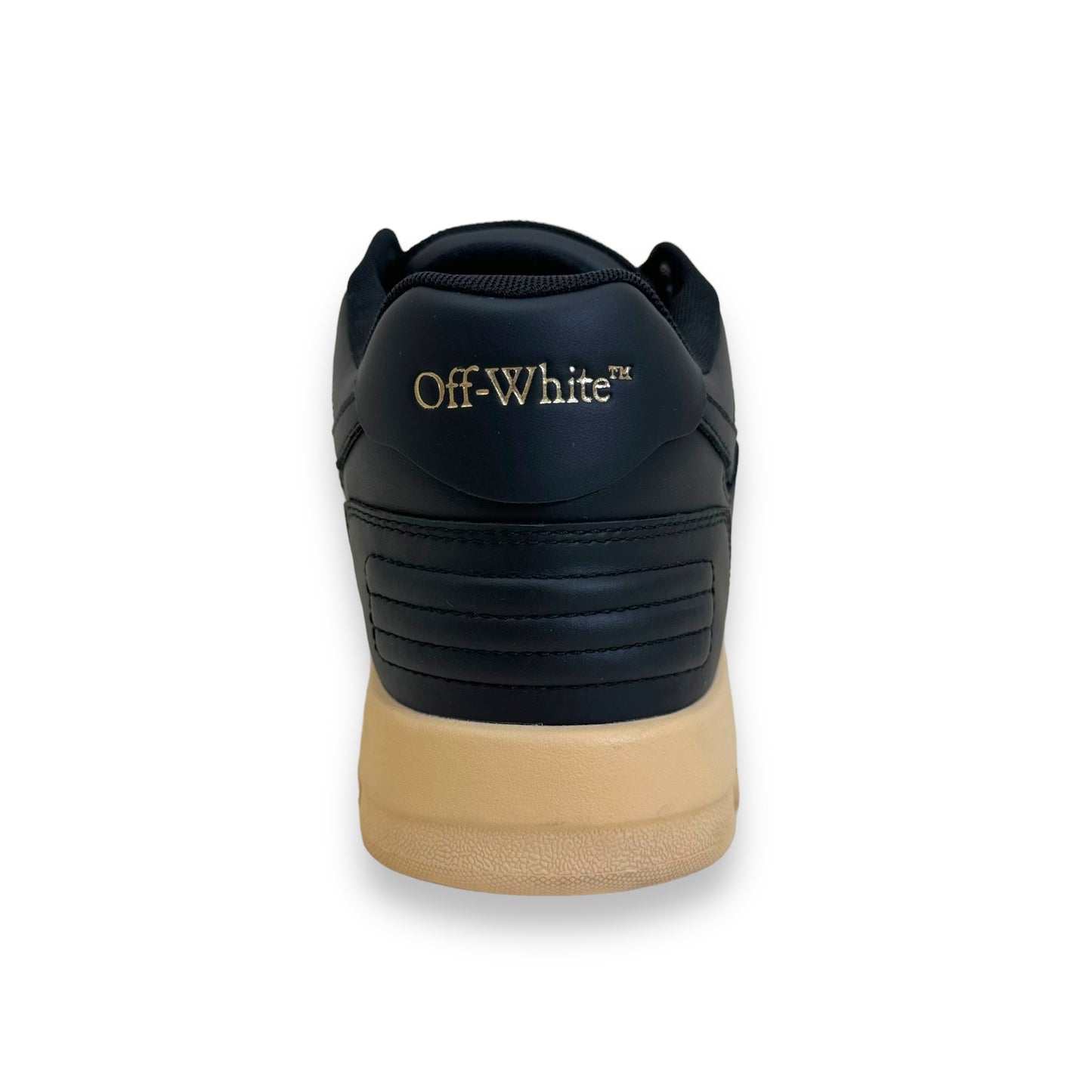 OFF-WHITE OUT OF OFFICE LEATHER LOW TOP SNEAKER BLACK UK10