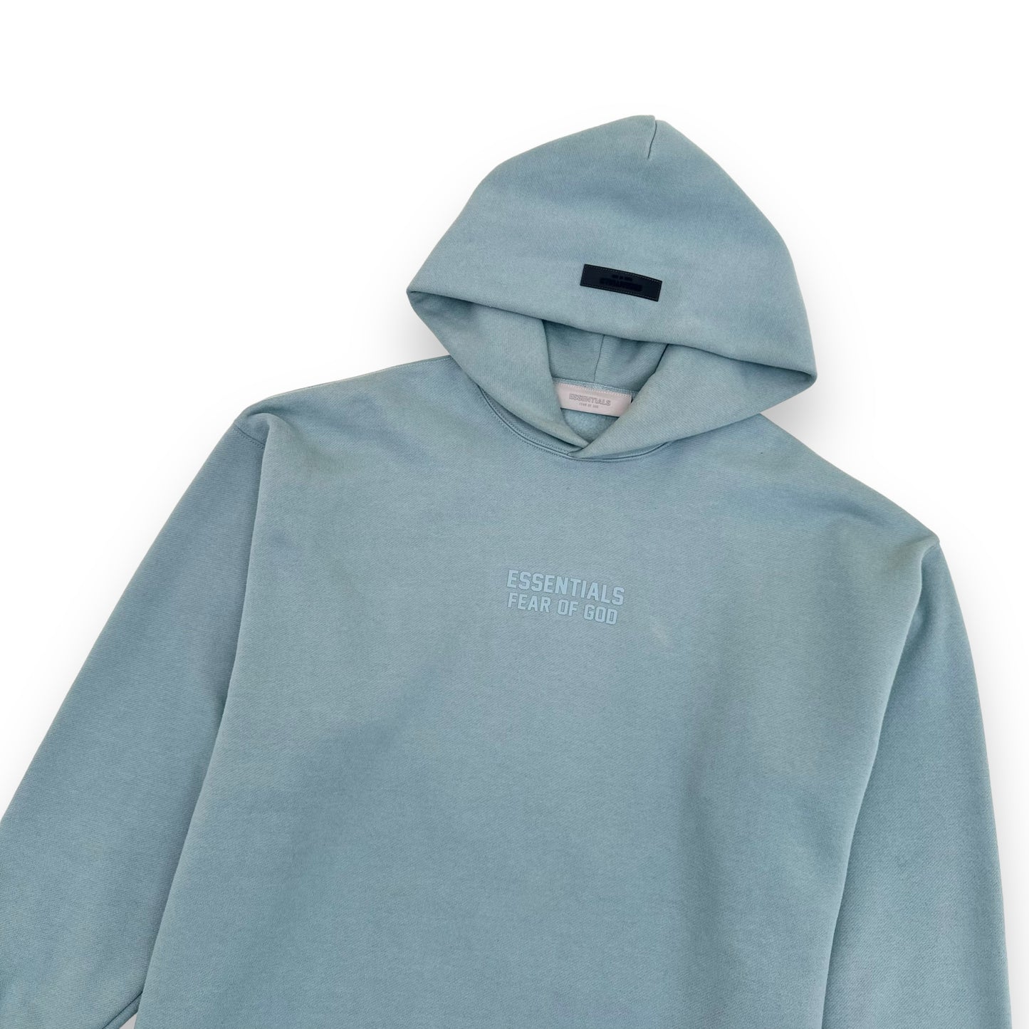 ESSENTIALS FEAR OF GOD LOGO-APPLIQUÉ COTTON HOODIE BLUE M