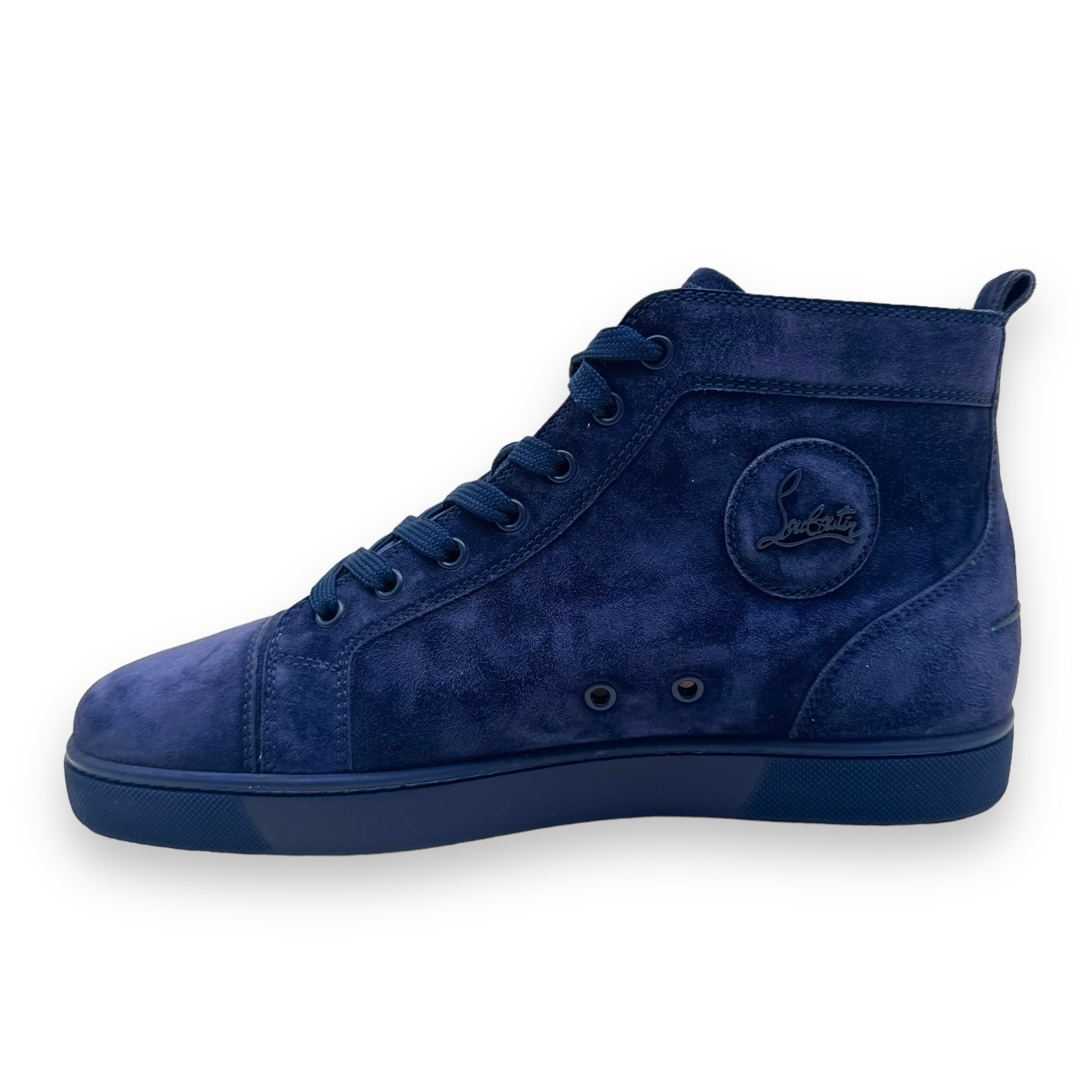 CHRISTIAN LOUBOUTIN LOUIS ORLATO VEAU VELOUR SNEAKER NAVY UK9