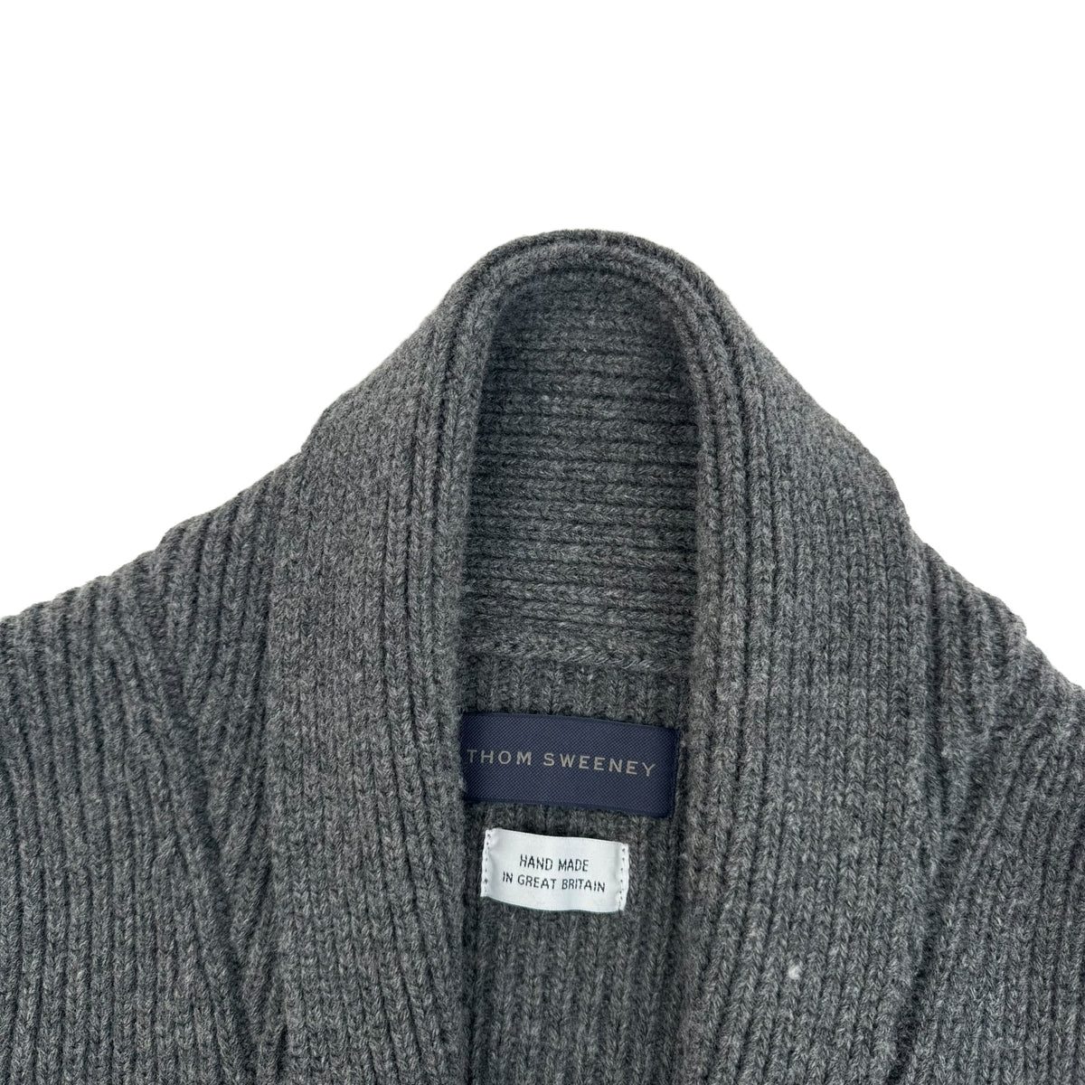 THOM SWEENEY SINGLE BREASTED WOOL SHAWL CARDIGAN GREY M