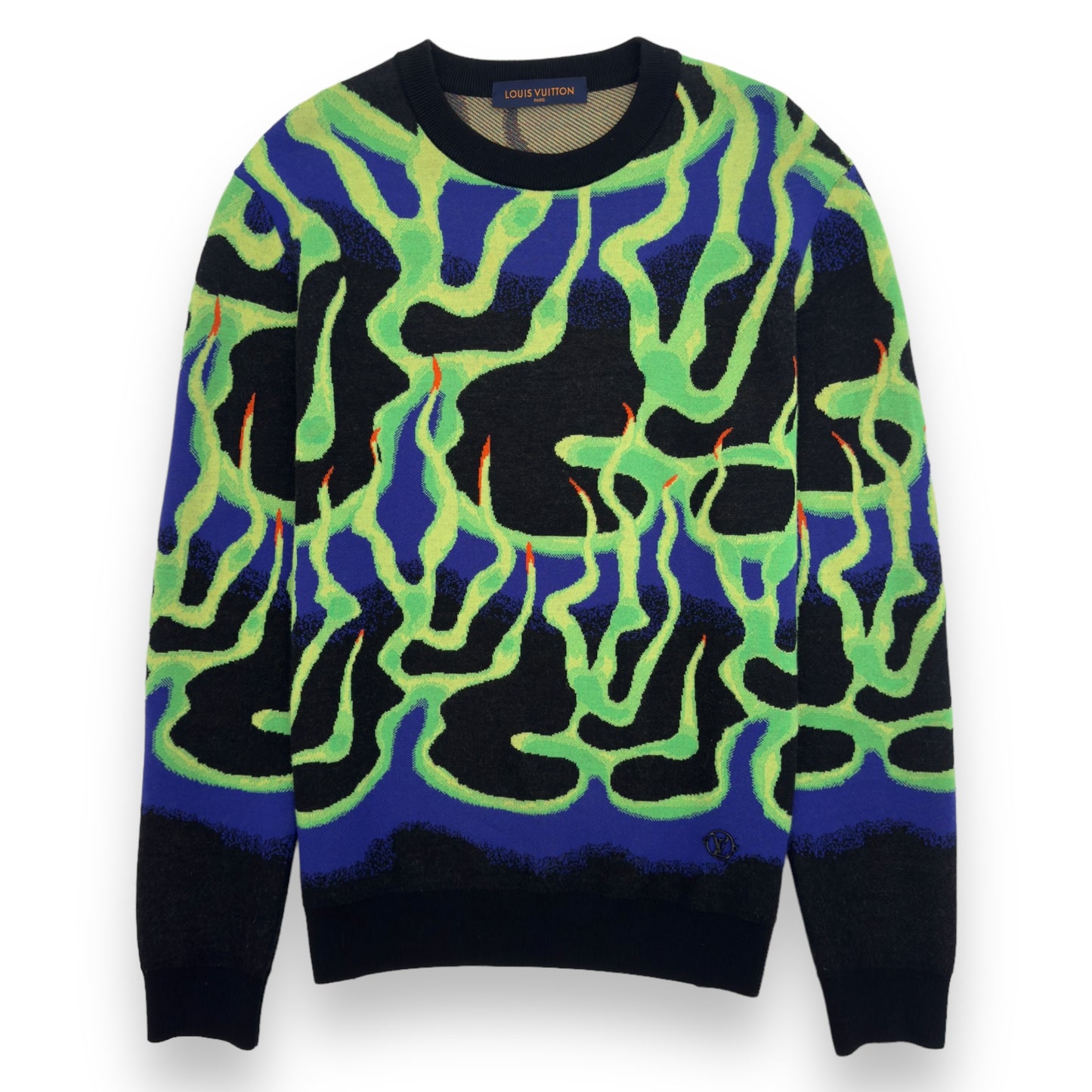 LOUIS VUITTON ROUND-NECK GRAPHIC PRINT SWEATSHIRT GREEN L