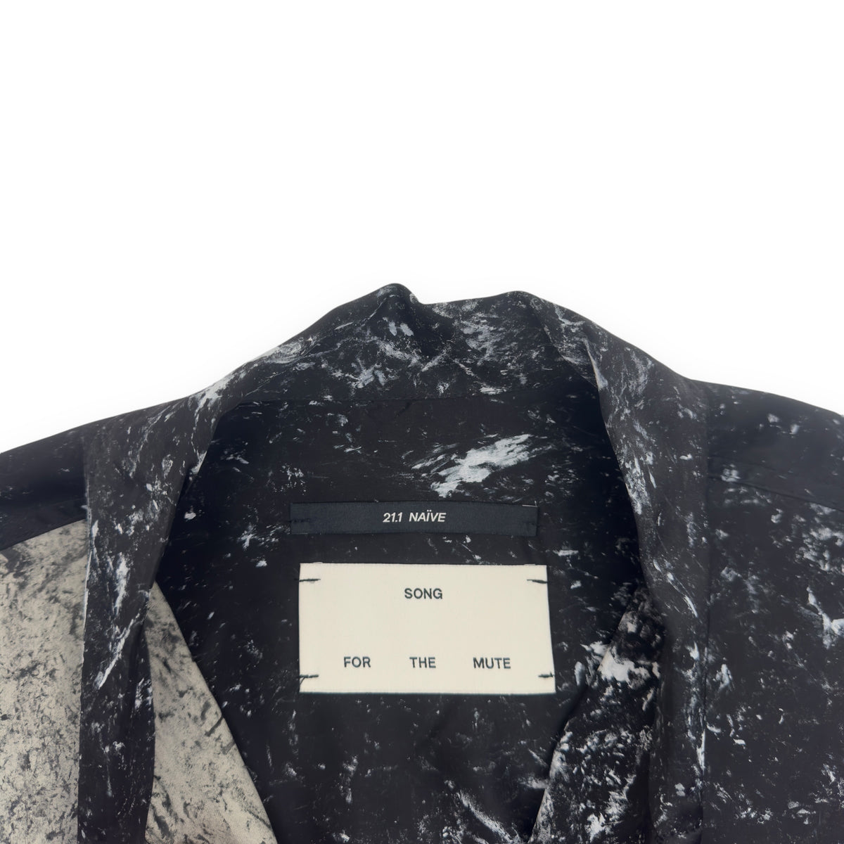 SONG FOR THE MUTE PAINT-SPLATTER SHORT SLEEVE SHIRT BLACK / GREY XL