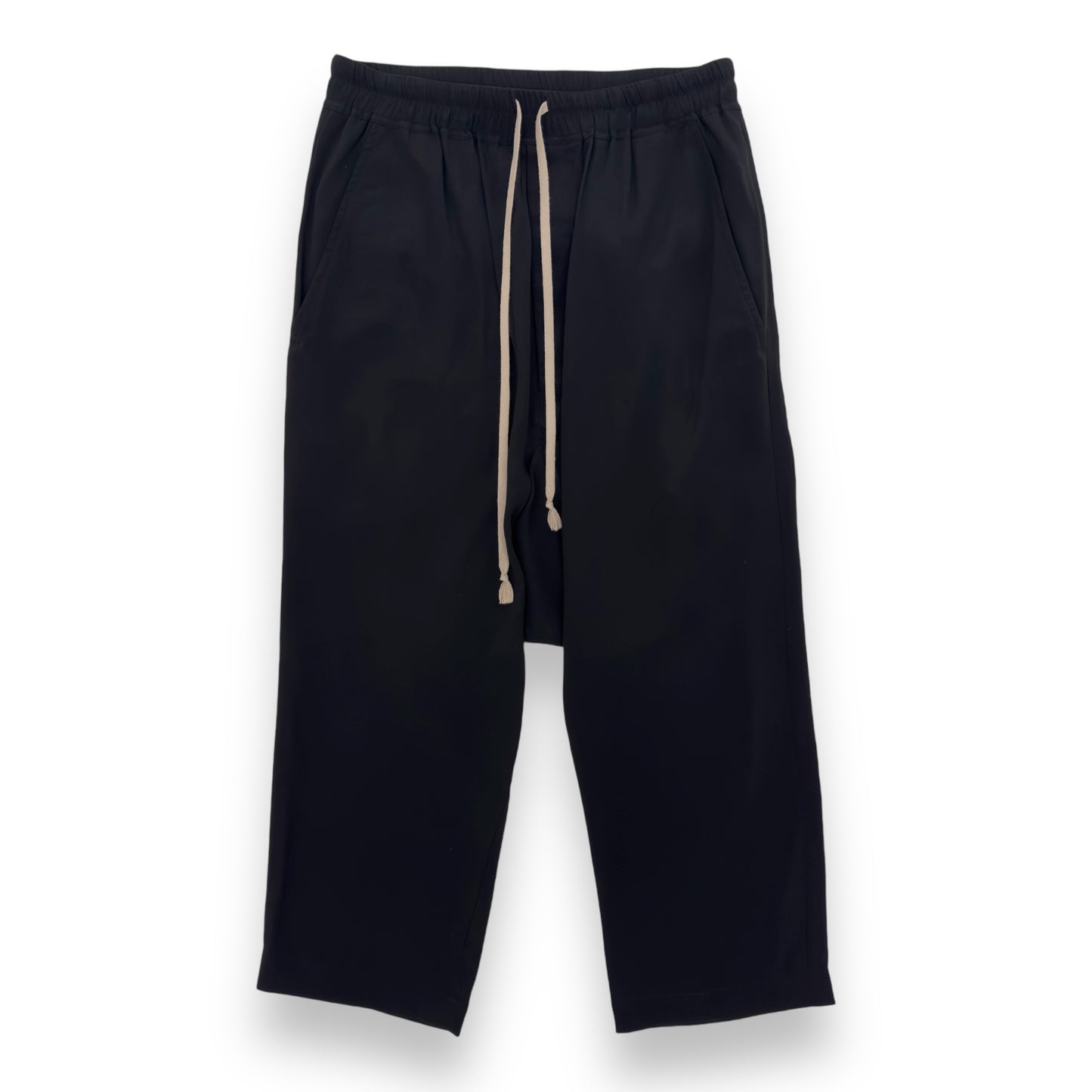 RICK OWENS TECUATL SS20 DROPPED CROTCH CROPPED PANTS BLACK M