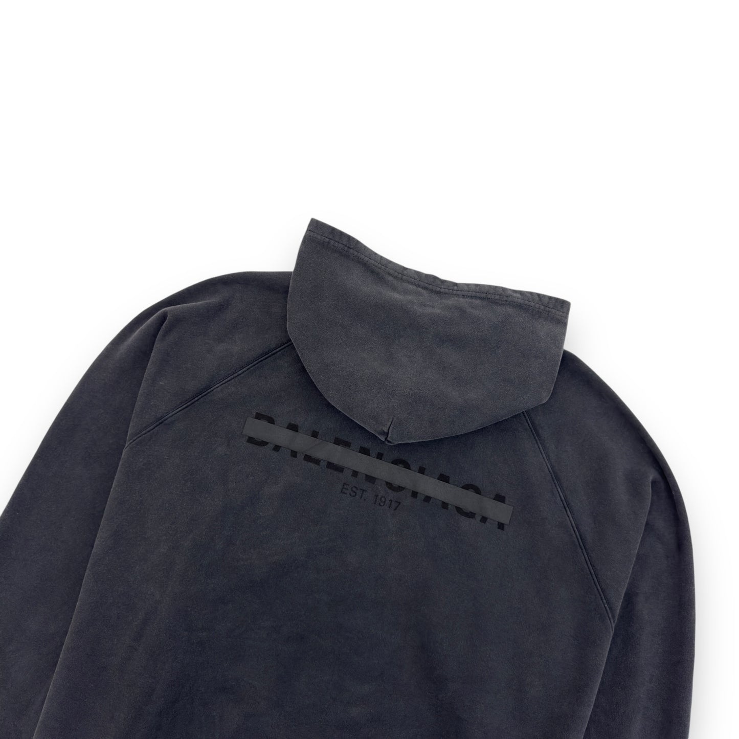 BALENCIAGA OVERSIZED STRIKE 1917 HOODIE WASHED BLACK S