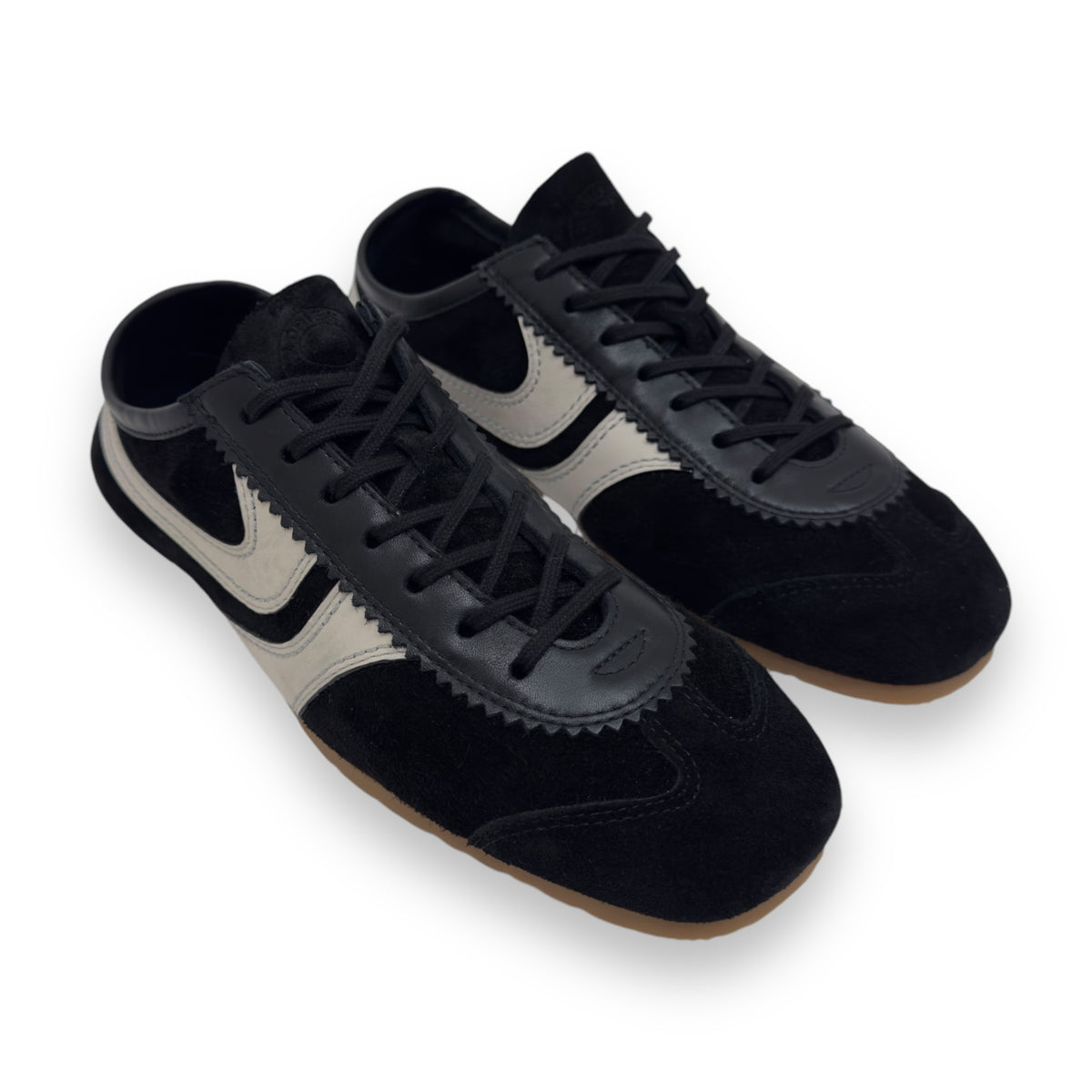 DRIES VAN NOTEN 70’S SUEDE LOW TOP SNEAKER BLACK / WHITE UK7.5