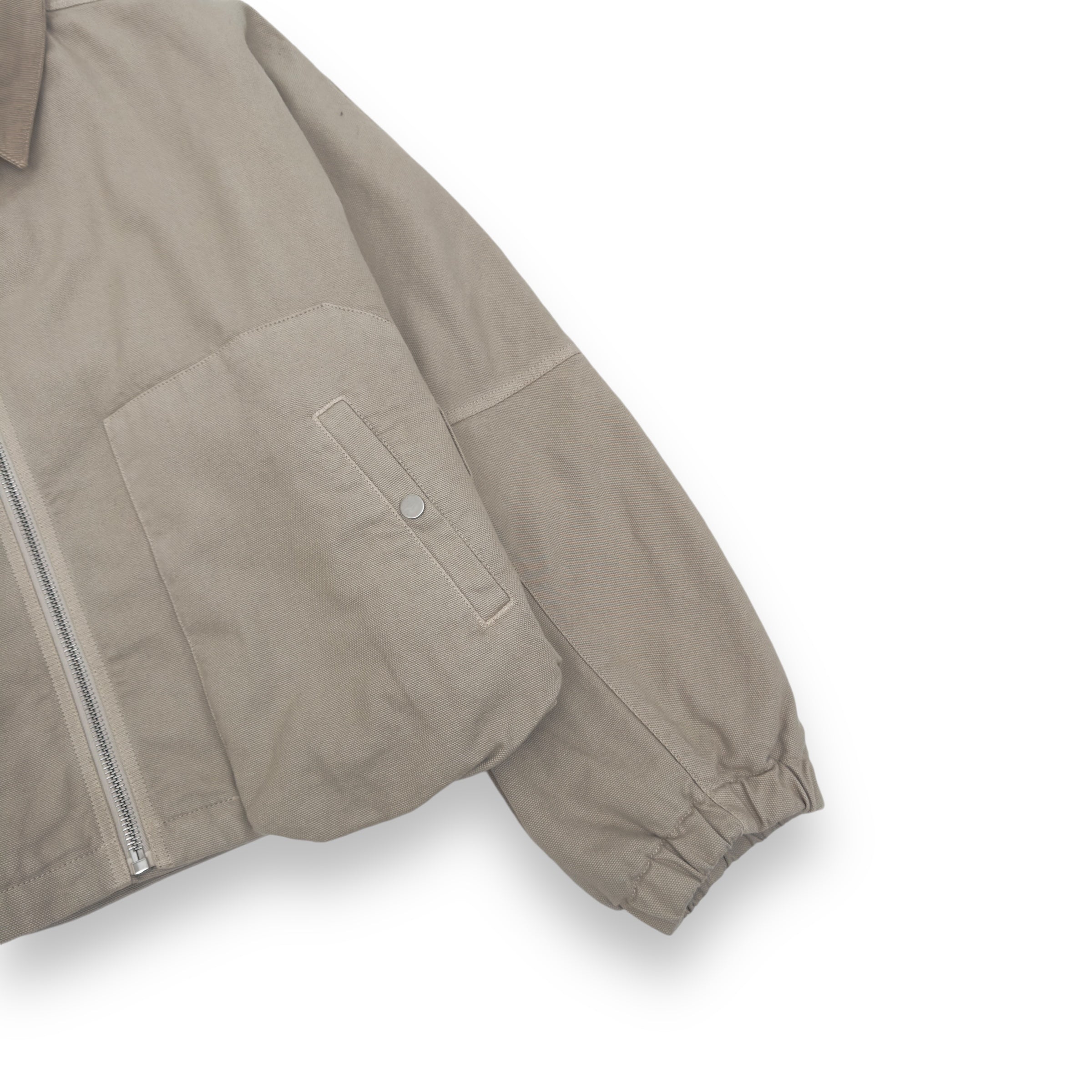 JACQUEMUS CROPPED LE BLOUSON TRIVELA UTILITY COTTON JACKET NATURAL XS