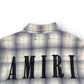 AMIRI FLANNEL LOGO APPLIQUÉ BRUSHED COTTON SHIRT BLUE / BLACK M