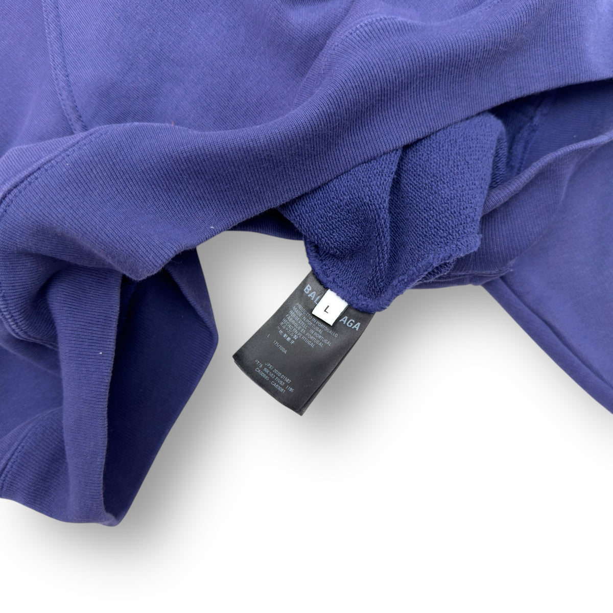 BALENCIAGA POLITICAL LOGO HOODIE BLUE L