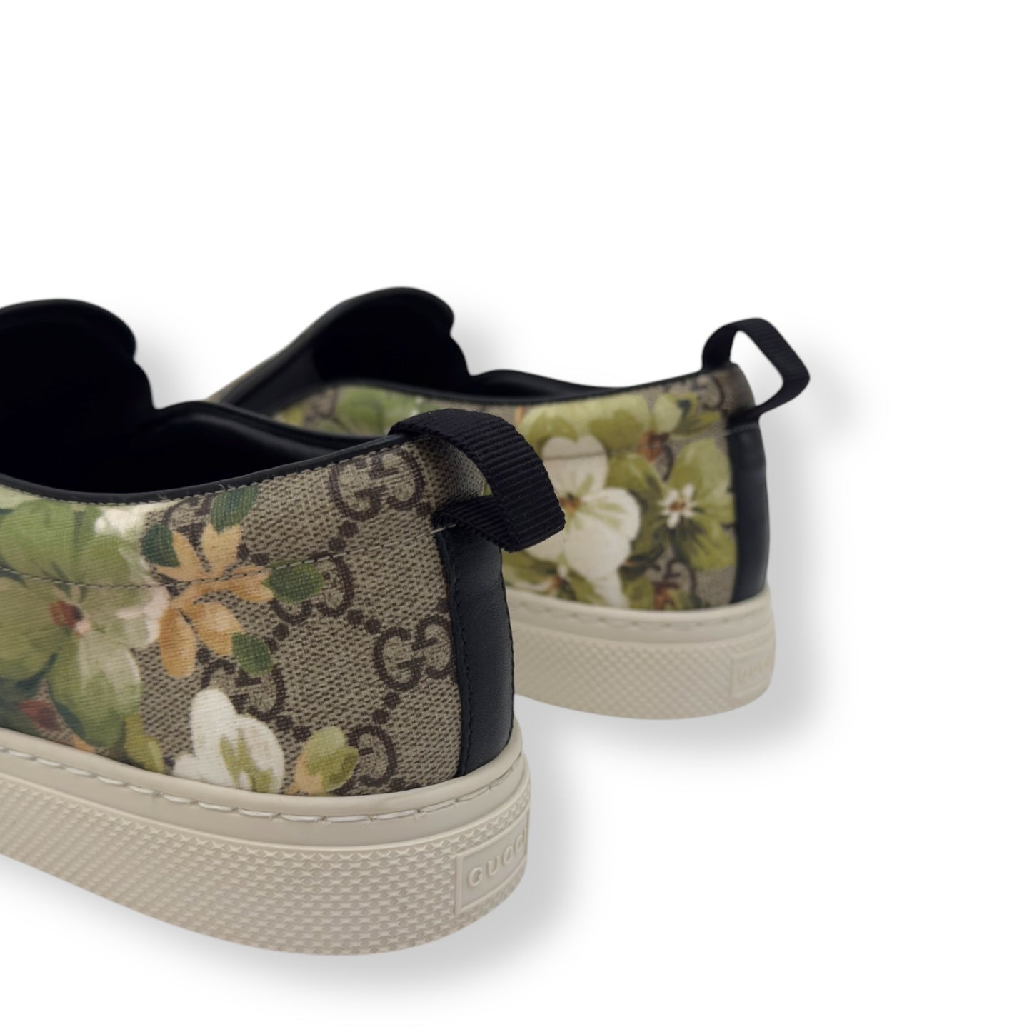 GUCCI GG SUPREME SLIP ON BLOOM SNEAKER GREEN / BEIGE UK7.5 / 41.5