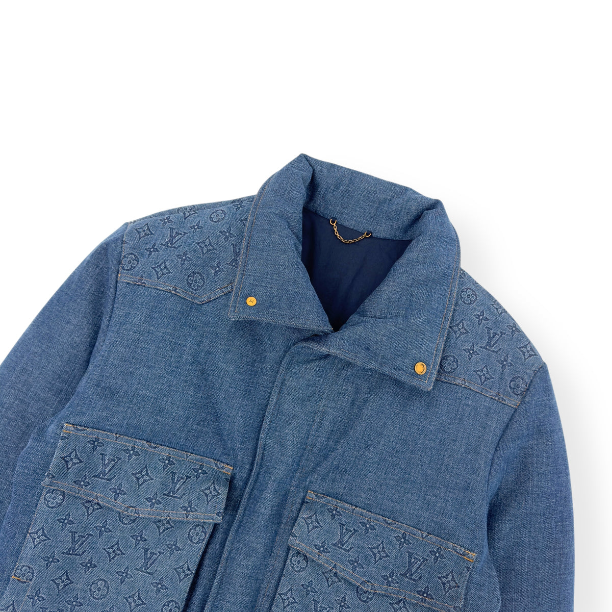 LOUIS VUITTON MONOGRAM PADDED DENIM JACKET INDIGO  FR52 / L