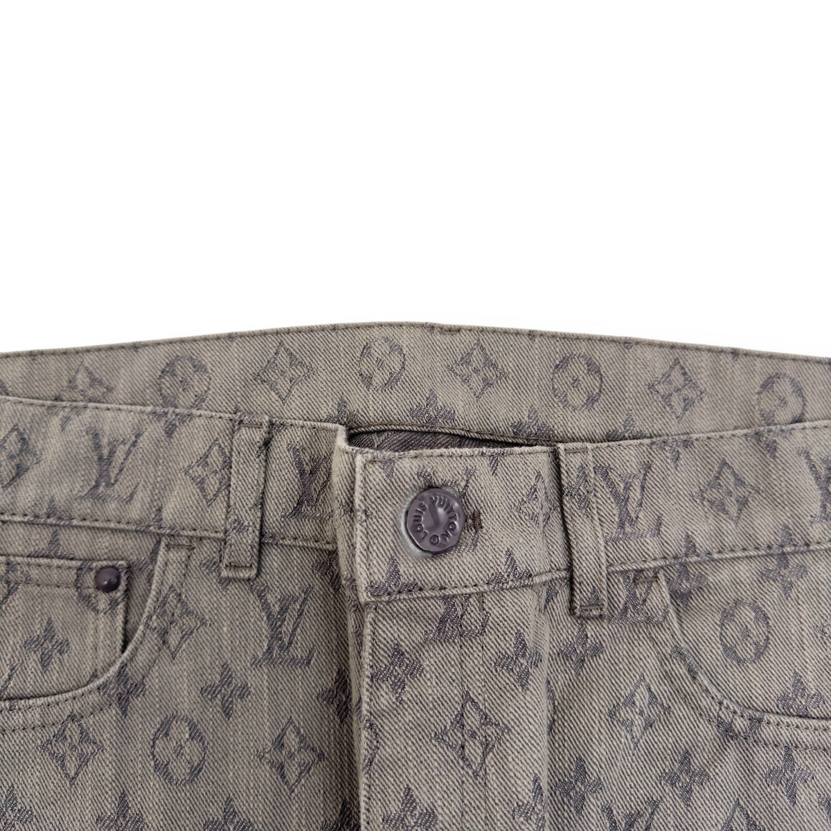 LOUIS VUITTON MONOGRAM SLIM FIT DENIM JEANS GREY M