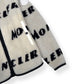 MONCLER REVERSIBLE ALL OVER LOGO FLEECE JACKET WHITE / BLACK S