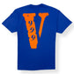 VLONE X JUICE WORLD T-SHIRT BLUE / ORNAGE L