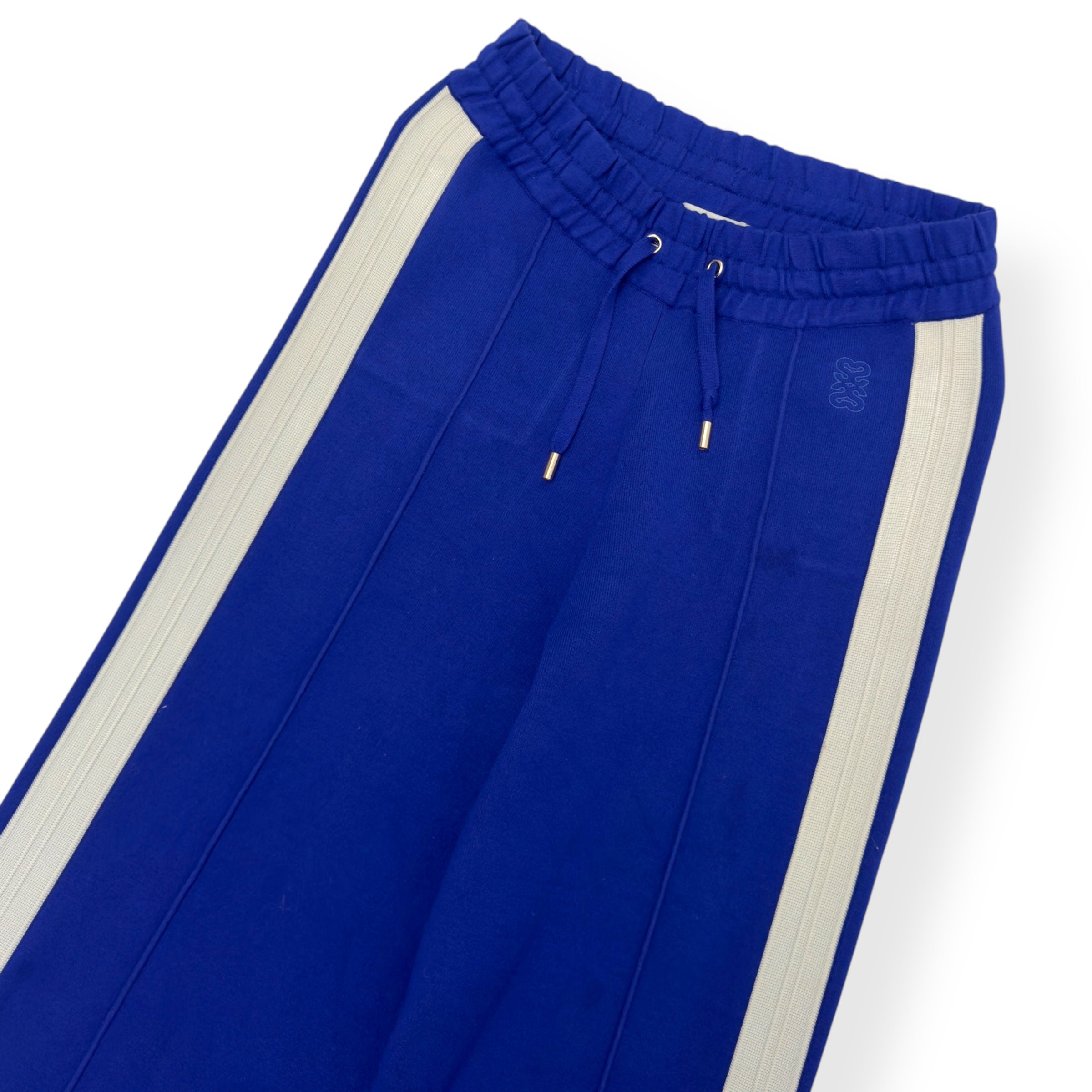 SANDRO PARIS KNITTED SWEATPANTS BLUE / WHITE 36 / UK8 / S