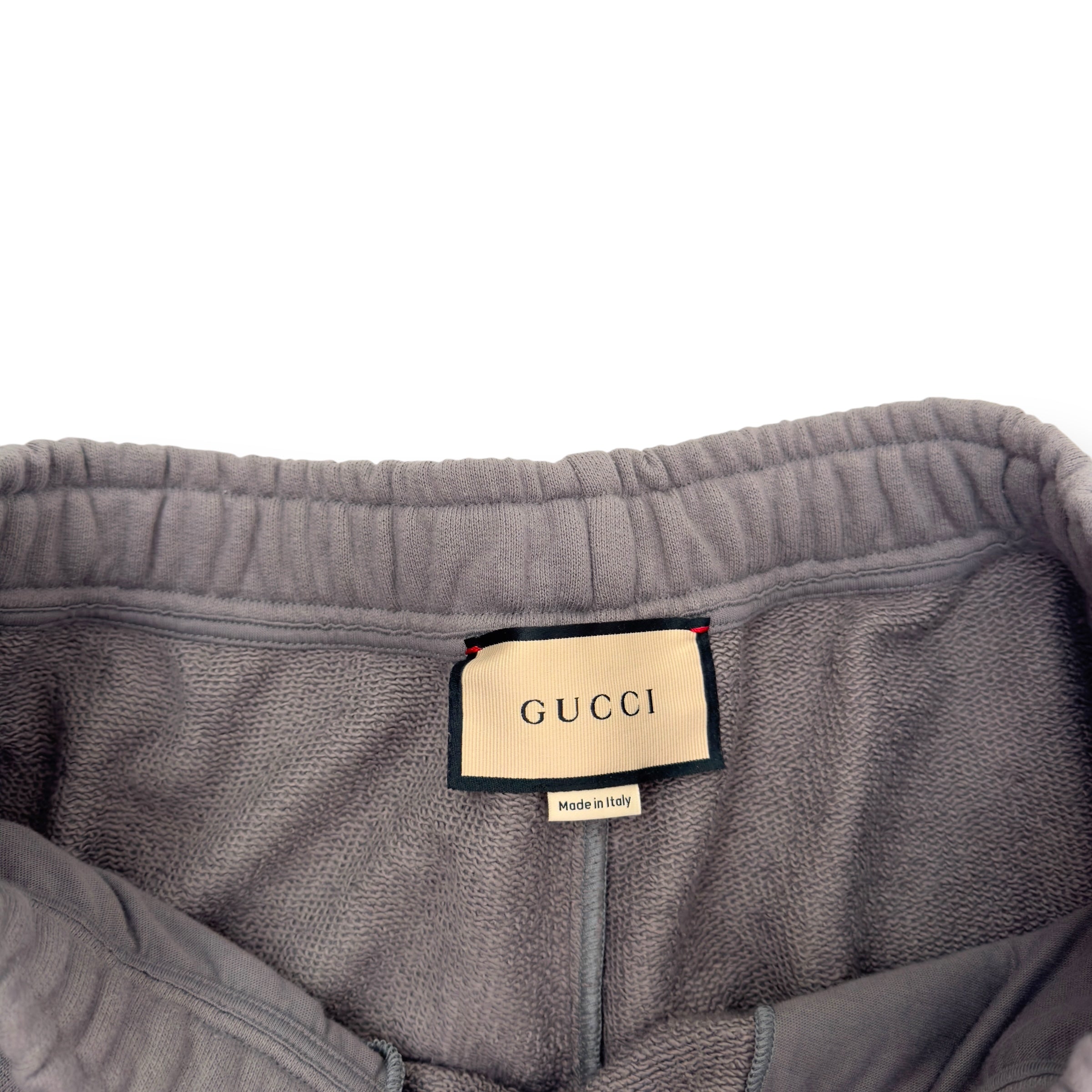 GUCCI TAPE DETAIL COTTON SWEATPANTS GREY L