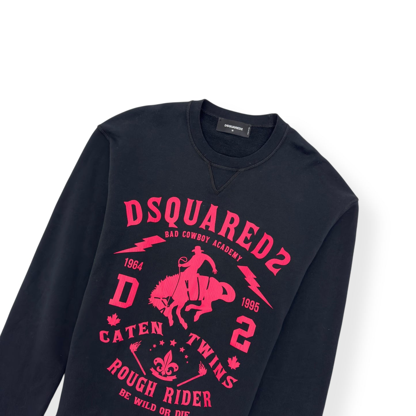 DSQUARED2 LOGO PRINT SWEATSHIRT BLACK / RED M