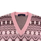 LOUIS VUITTON X TYLER THE CREATOR FAIR ISLE JACQUARD MERINO WOOL VEST LUXURY PINK XXL